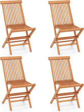 Load image into Gallery viewer, Tangkula Outdoor Folding Chairs with High Back and Slatted Seat