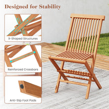Load image into Gallery viewer, Tangkula Outdoor Folding Chairs with High Back and Slatted Seat