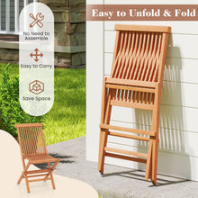 Load image into Gallery viewer, Tangkula Outdoor Folding Chairs with High Back and Slatted Seat
