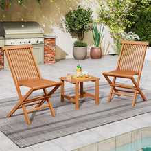 Load image into Gallery viewer, Tangkula Outdoor Folding Chairs with High Back and Slatted Seat
