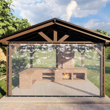 Load image into Gallery viewer, Clear Outdoor Clear PVC Tarp Curtain, Waterproof, Tear - Resistant, 8x16ft for Patios, Decks, Balconies, and Commercial Use