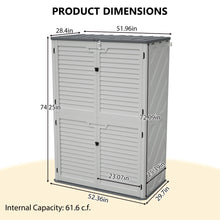 Load image into Gallery viewer, AECOJOY 61.6 Cu.ft Outdoor Resin Storage Shed with Easy Lift Hinges, Weatherproof Tall Unit with 4 Doors