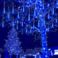 Kwaiffeo Falling Rain Lights, Christmas Lights Outdoor Meteor Shower Lights 12 inch 8 Tube Rain Falling Icicle Cascading Lights for Xmas Tree