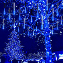 Load image into Gallery viewer, Kwaiffeo Falling Rain Lights, Christmas Lights Outdoor Meteor Shower Lights 12 inch 8 Tube Rain Falling Icicle Cascading Lights for Xmas Tree