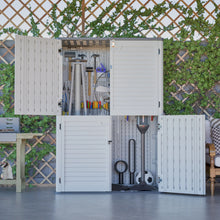Load image into Gallery viewer, AECOJOY 61.6 Cu.ft Outdoor Resin Storage Shed with Easy Lift Hinges, Weatherproof Tall Unit with 4 Doors