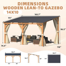 Load image into Gallery viewer, AECOJOY 14x10 Outdoor Wooden Pergola Gazebo with Curtains and Netting for Patio