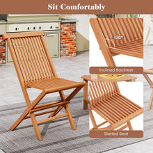 Load image into Gallery viewer, Tangkula Outdoor Folding Chairs with High Back and Slatted Seat