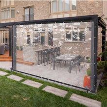 Load image into Gallery viewer, Clear Outdoor Clear PVC Tarp Curtain, Waterproof, Tear - Resistant, 8x16ft for Patios, Decks, Balconies, and Commercial Use