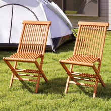 Load image into Gallery viewer, Tangkula Outdoor Folding Chairs with High Back and Slatted Seat