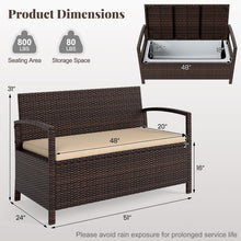 Load image into Gallery viewer, Tangkula 42 Gallon Outdoor Bench with Storage for Porch Backyard Poolside