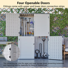 Load image into Gallery viewer, AECOJOY 61.6 Cu.ft Outdoor Resin Storage Shed with Easy Lift Hinges, Weatherproof Tall Unit with 4 Doors