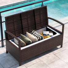 Load image into Gallery viewer, Tangkula 42 Gallon Outdoor Bench with Storage for Porch Backyard Poolside